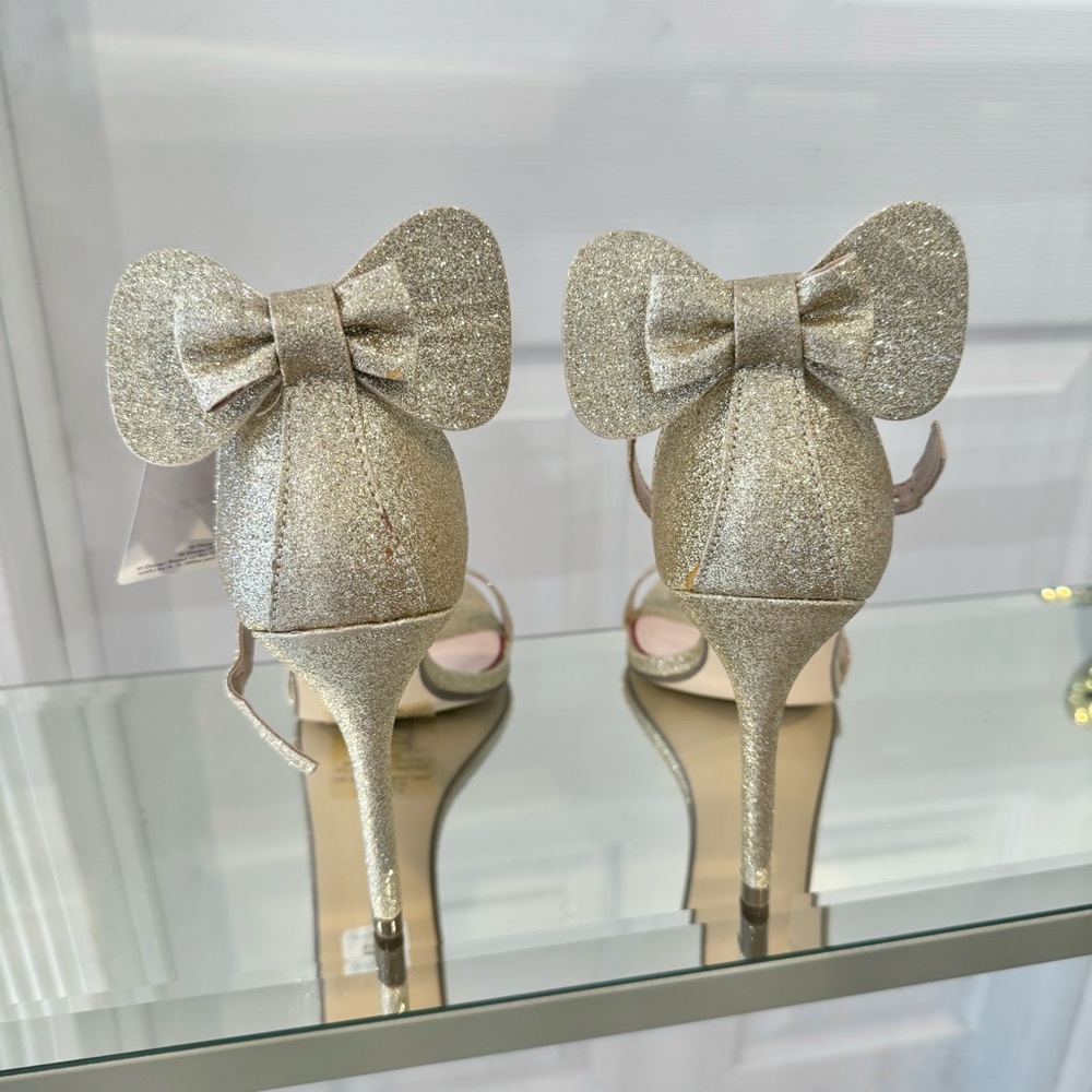 NWT VIRAL PRIMARK X DISNEY Minnie Mouse Glitter Bow Heels Sz 9
